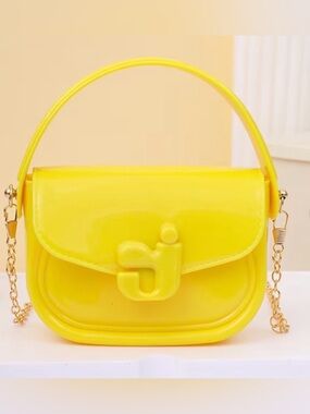 Letter Jelly Bag Handbag in Yellow NWT